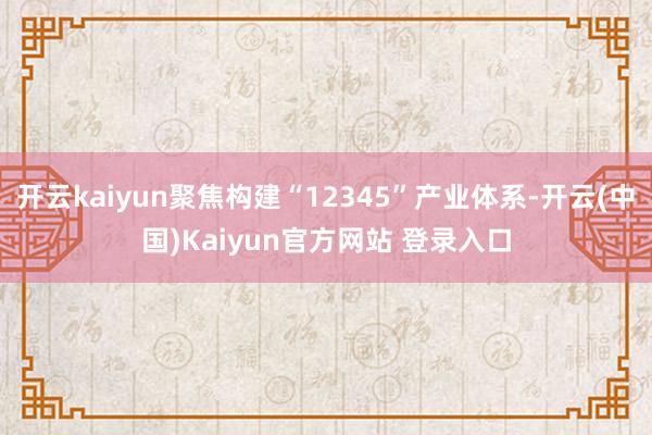 开云kaiyun聚焦构建“12345”产业体系-开云(中国)Kaiyun官方网站 登录入口